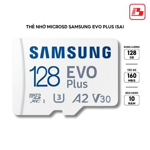 Thẻ nhớ MicroSD Samsung EVO PLUS (SA) 128GB UHS-I 160MB/s MB-MC128SA/APC - Bảo hành 10 năm