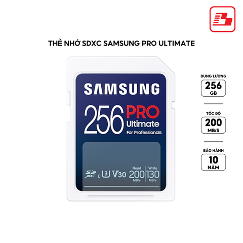 Thẻ nhớ SDXC Samsung PRO Ultimate UHS-I 256GB 200MB/s MB-SY256S/WW - Bảo hành 10 năm
