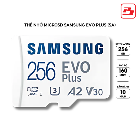 Thẻ nhớ microSD Samsung EVO Plus 256GB upto 160MB/s MB-MC256SA/APC - Bảo hành 10 năm