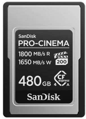 Thẻ nhớ CFexpress type A SanDisk PRO-CINEMA PCIe-G4 480GB upto 1800MB/s SDCFEA-480G-GN4NN - Bảo hành 7 năm