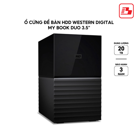 Ổ cứng để bàn HDD Western Digital My Book Duo 3.5 20TB WDBFBE0200JBK-SESN - Bảo hành 3 năm