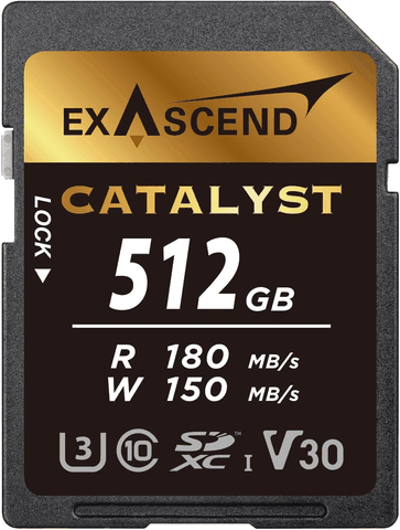 Thẻ nhớ SDXC Exascend Catalyst 512GB Class 10 V30 U3 UHS-I upto 180MB/s EX512GSDU1- Bảo hành 5 năm