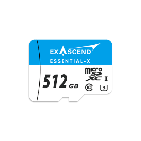 Thẻ nhớ microSDHC Exascend Essential-X 512GB C10, U3 upto 100MB/s ES512GTFU3MP - Bảo hành 5 năm