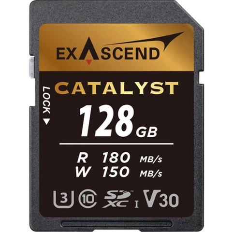 Thẻ nhớ SDXC Exascend Catalyst 128GB Class 10 V30 U3 UHS-I upto 180MB/s EX128GSDU1- Bảo hành 5 năm