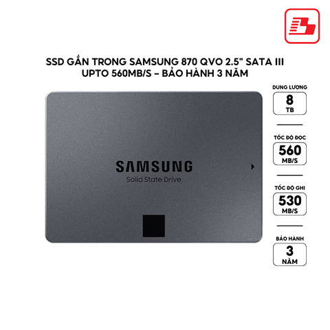 Ổ cứng gắn trong Samsung SSD 8TB 870 QVO MZ-77Q8T0BW- Bảo Hành 3 năm