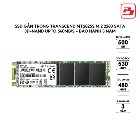 Ổ cứng gắn trong 500GB SSD 825S M.2 Transcend TS500GMTS825S - Bảo hành 3 năm