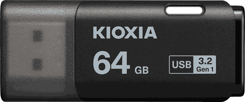 USB 3.2 KIOXIA TransMemory U301 64GB upto 100MB/s LU301K064GG4 Đen - Bảo hành 5 năm