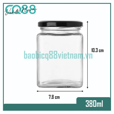 Hũ thủy tinh vuông 380ml