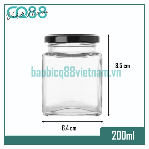 Hũ thủy tinh vuông 200ml