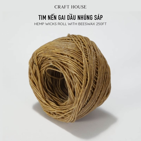 Tim Nến Gai Dầu Nhúng Sáp Ong Craft House – Dạng Cuộn 250ft