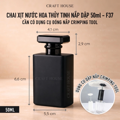 Chai Xịt Nước Hoa Thủy Tinh Nắp Dập Perfume Bottle F37 50ml (Cần Có Máy Dập Nắp Dùng Tay Gạt))