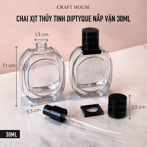 Chai Xịt Nước Hoa Thủy Tinh Diptyque WZ Nắp Vặn 30ml