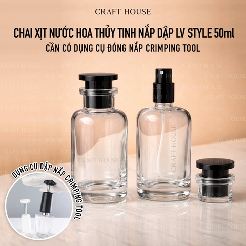 Chai Xịt Nước Hoa Thủy Tinh Nắp Dập - LV Style T-1018 50ml