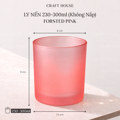 Ly Thủy Tinh Làm Nến Thơm 300ml - Loại Nhám Mờ (Frosted)