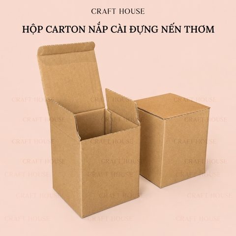 Hộp Carton Nắp Cài Đựng Nến Thơm Cao Cấp (9x9x11)
