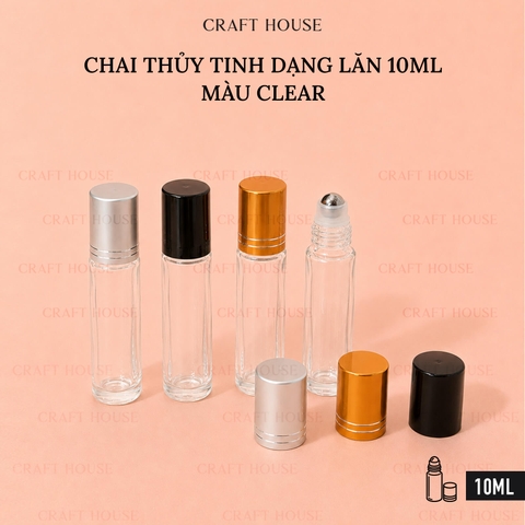 Chai Thủy Tinh Dạng Lăn 10ml - Màu Clear
