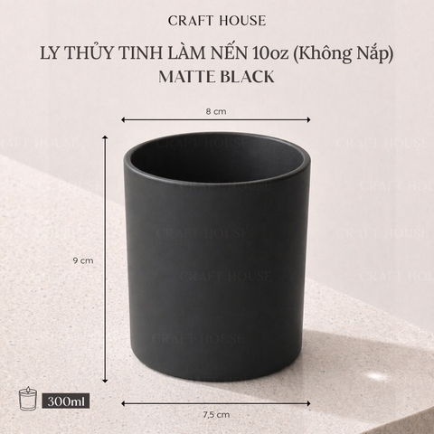 Ly Thủy Tinh Làm Nến Thơm 10oz - Loại Màu Lì (Matte)