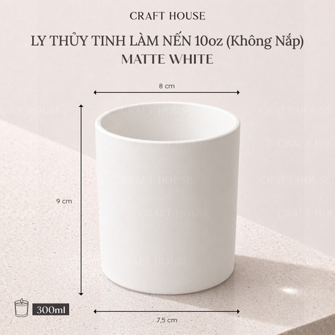 Ly Thủy Tinh Làm Nến Thơm 10oz - Loại Màu Lì (Matte)