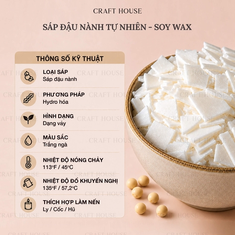 Sáp Đậu Nành Craft House Natural Soy Wax