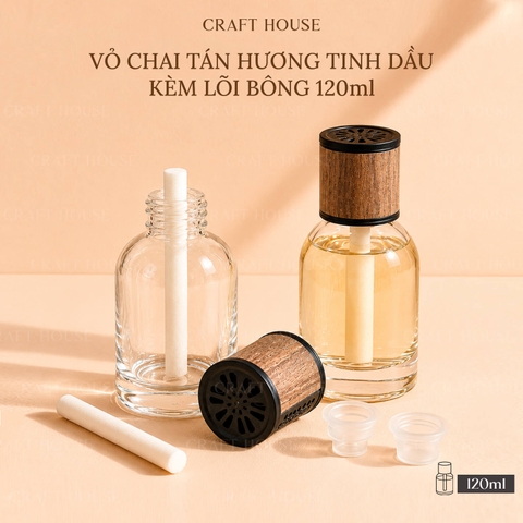 Vỏ Chai Tán Hương Tinh Dầu Kèm Lõi Bông 120ml