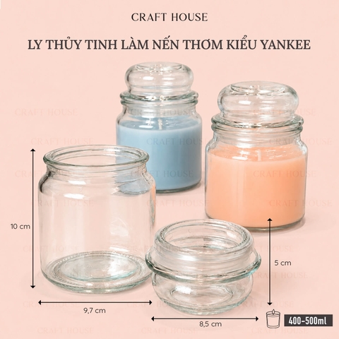 Ly Thủy Tinh Làm Nến Thơm Kiểu Yankee