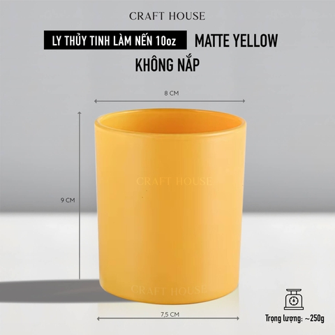 Ly Thủy Tinh Làm Nến Thơm 10oz - Matte Yellow