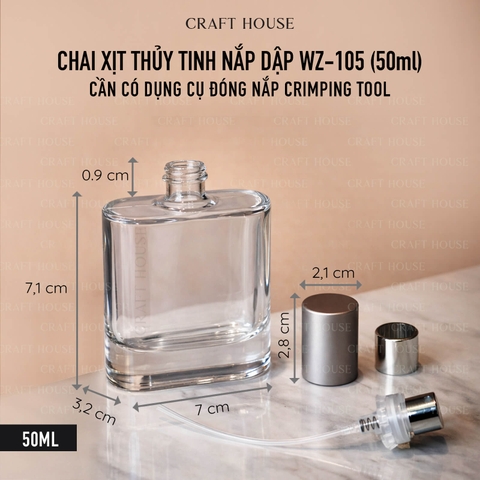 Chai Xịt Nước Hoa Thủy Tinh Nắp Dập - WZ-105 50ml