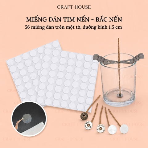Miếng Dán Bấc Nến, Dán Tim Nến Candle Wick Sticker