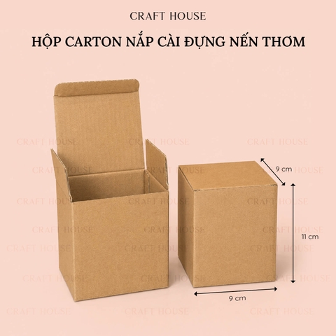 Hộp Carton Nắp Cài Đựng Nến Thơm Cao Cấp (9x9x11)