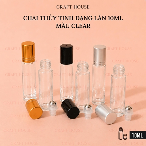 Chai Thủy Tinh Dạng Lăn 10ml - Màu Clear