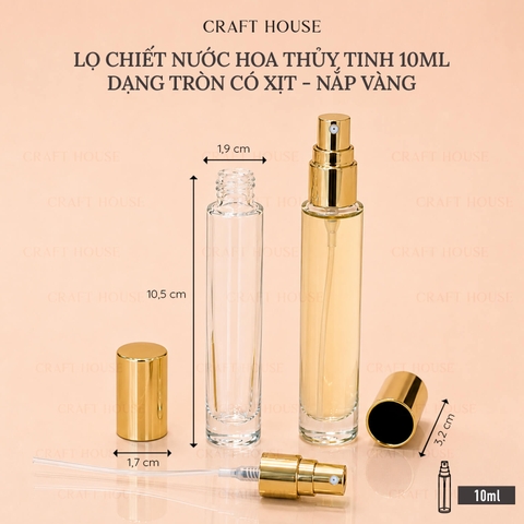 Chai Lọ Chiết Nước Hoa Thủy Tinh Tròn 10ml