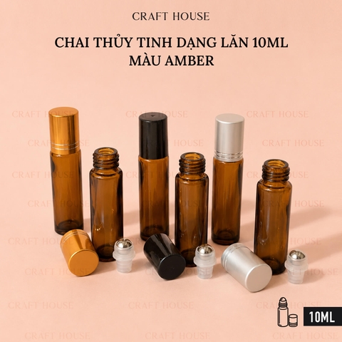 Chai Thủy Tinh Dạng Lăn 10ml - Màu Amber