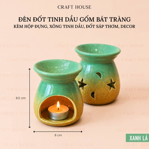 Lọ Gốm Sứ Bát Tràng Đốt Tinh Dầu Nến Tealight