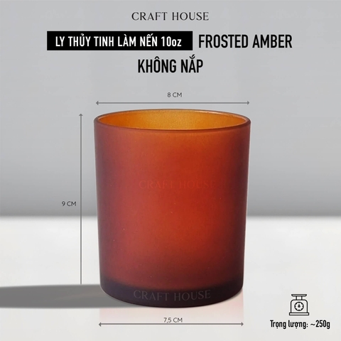 Ly Thủy Tinh Làm Nến Thơm 10oz - Forsted Amber