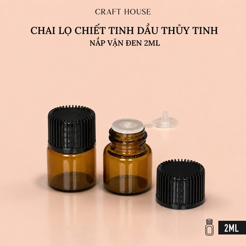 CHAI LỌ CHIẾT TINH DẦU THỦY TINH NẮP VẶN 2ML