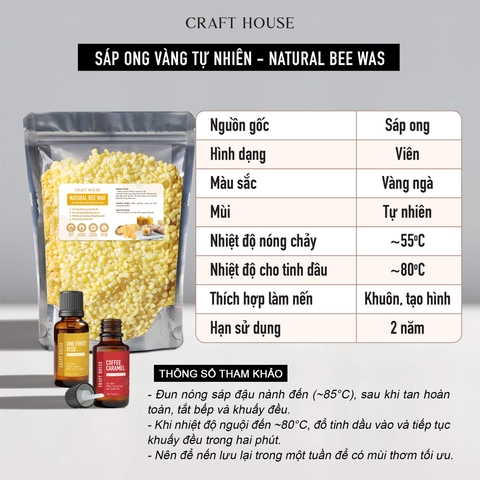 Sáp Ong Tự Nhiên Dạng Viên Craft House Natural Bee Wax