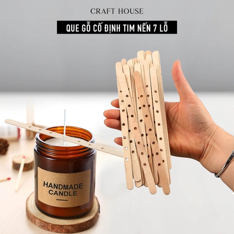 Que Gỗ Cố Định Tim Nến 7 Lỗ