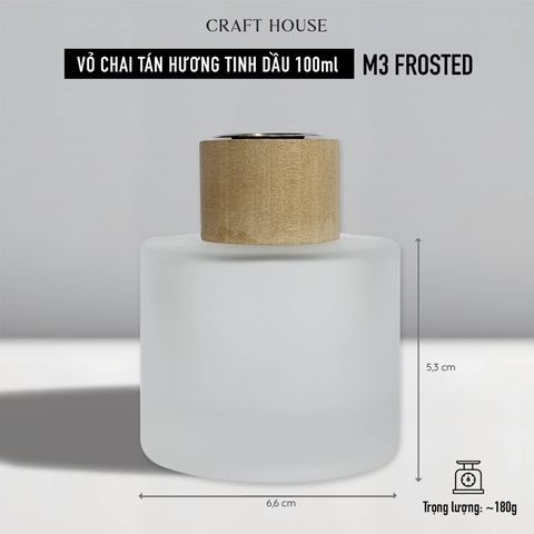 Vỏ Chai Tán Hương Tinh Dầu Kèm Nút Chặn 100ml - M3 Frosted