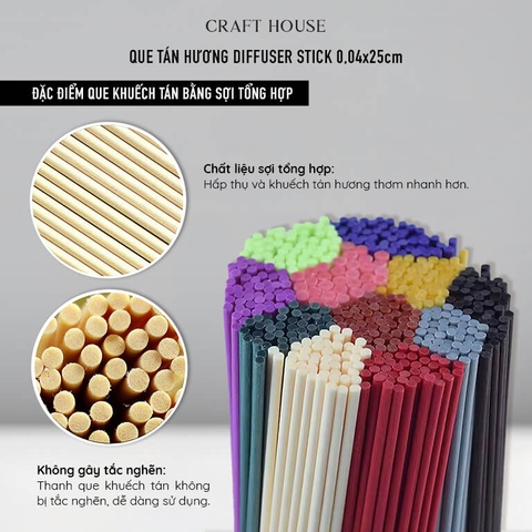 Que Khuếch Tán Tinh Dầu Diffuser Stick 0,04x25 cm - Black