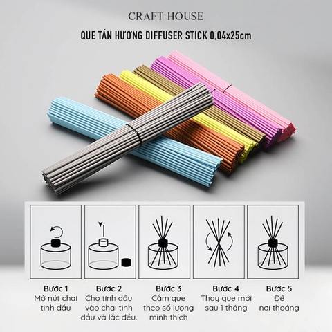 Que Khuếch Tán Tinh Dầu Diffuser Stick 0,04x25 cm - Drak Green