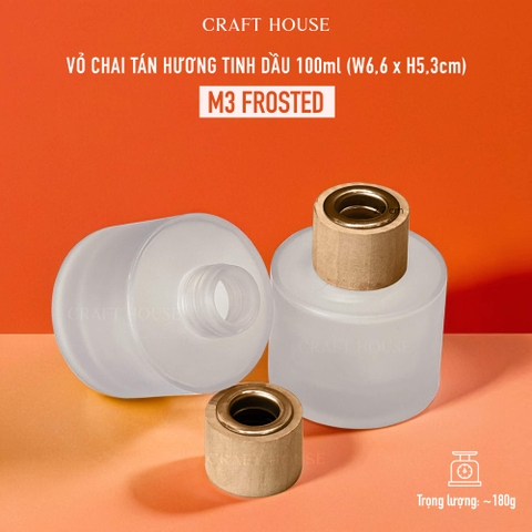 Vỏ Chai Tán Hương Tinh Dầu Kèm Nút Chặn 100ml - M3 Frosted