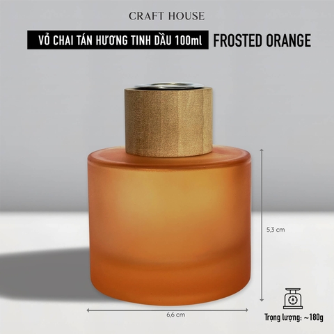 Vỏ Chai Tán Hương Tinh Dầu Kèm Nút Chặn 100ml - M3 Frosted Orange