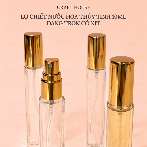 Chai Lọ Chiết Nước Hoa Thủy Tinh Tròn 10ml