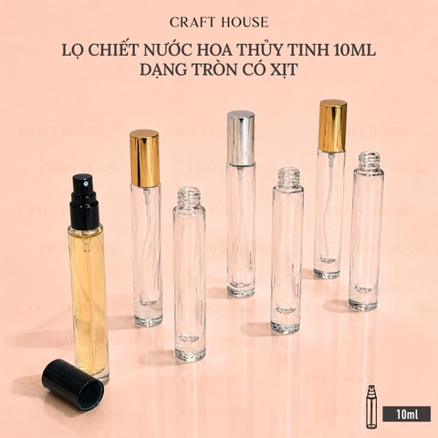 Chai Lọ Chiết Nước Hoa Thủy Tinh Tròn 10ml