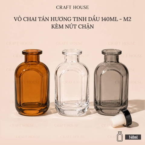 Vỏ Chai Tán Hương Tinh Dầu Kèm Nút Chặn M2 140ml