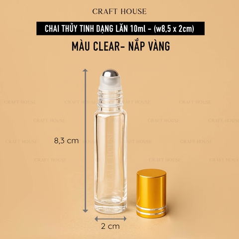 Chai Thủy Tinh Dạng Lăn 10ml - Màu Clear