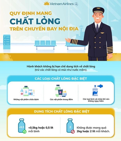 Quy định về chất lỏng trong hành lý xách tay của Vietnam Airlines, Vietjet Air, Jetstar
