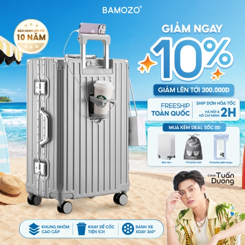 Vali Khung Nhôm Bamozo 9066C Cao Cấp Size 20/24/28