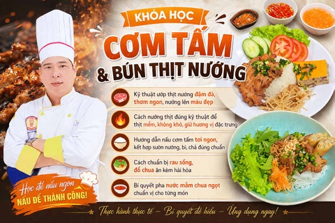 Chuyên đề học CƠM TẤM, BÚN THỊT NƯỚNG, BÁNH MÌ THỊT NƯỚNG - Thơm ngon chuẩn vị, mở quán kinh doanh