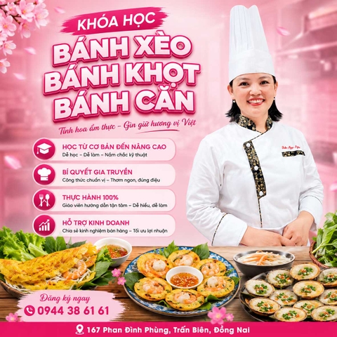Học cách làm món BÁNH XÈO, BÁNH KHỌT, BÁNH CĂN - CHUẨN VỊ 3 MIỀN BẮC - TRUNG - NAM